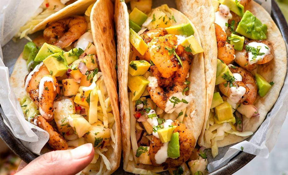 american dinner food tacos