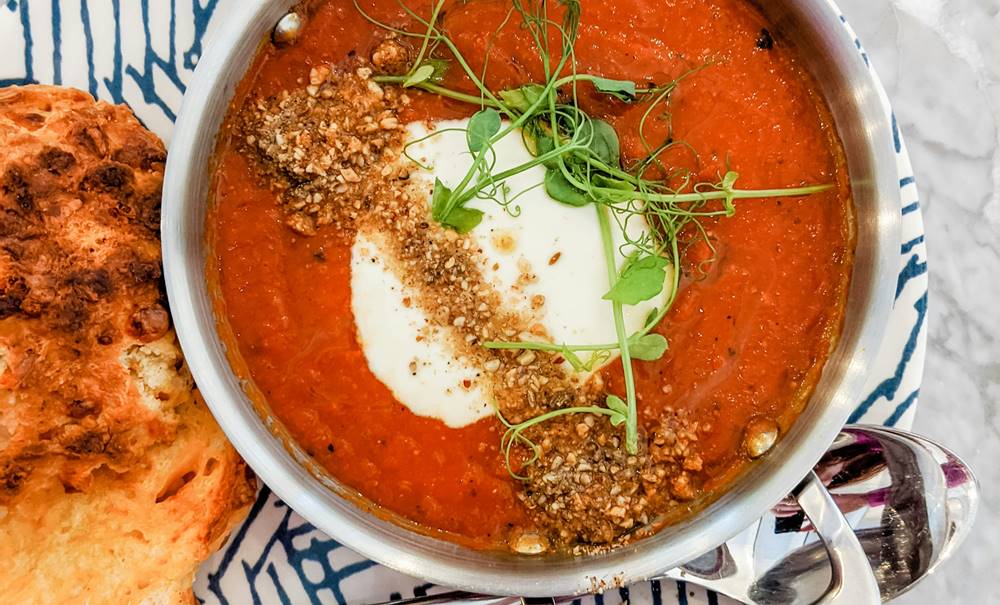 american lunch soup and sandwich